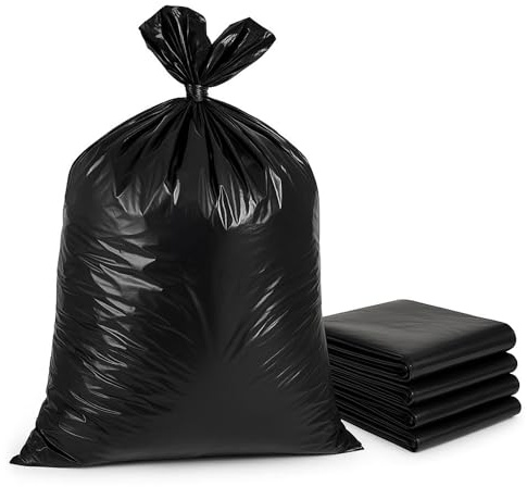 BUYERS POINT | Extra Heavy Duty Compactor Bin Bags General Waste| Recycled 150 Litre 20kg Black Refuse Sacks Bin Liners Bin Bags For Industrial Waste (Pack of 50)