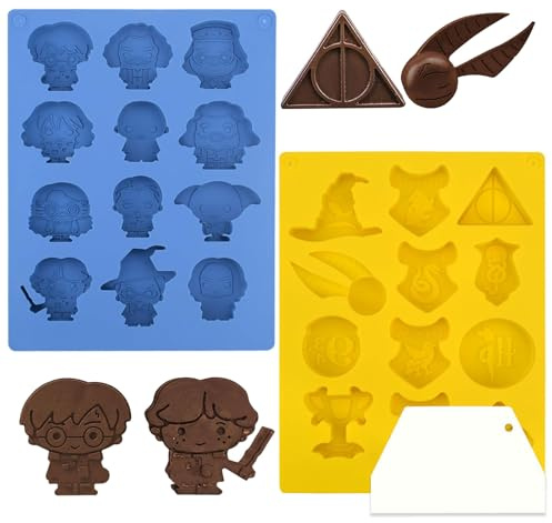 Moule Silicone Chocolat, XJLyaya Lot de 2 Moules à Chocolat en Silicone, Moule à Chocolat, Moule pour Chocolat, Moule Silicone, Moules à Pâtisserie pour Faire du Chocolat, Fondant, Gelée