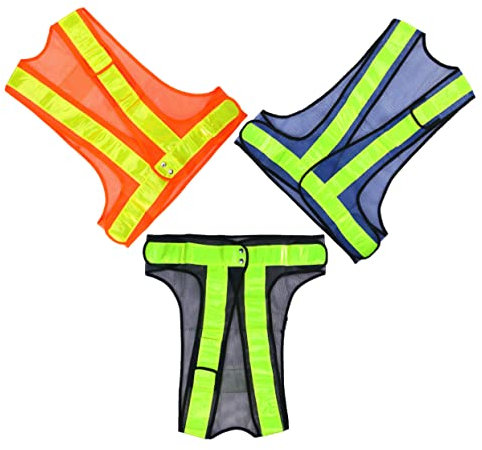 HOMSFOU Fischnetz Sicherheitsweste Reflektierend Sichtbar Für Radfahren Outdoor Bauarbeiten Verstellbar Orange