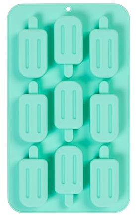 Tala Silicone Baking Mould, 9 Hole Lolly Shaped Design Mould for Baking Individual Themed Cakes, Biscuits, Jelly's, Freezer Pops and Boiled Sweets, BPA Free and Dishwasher Safe