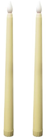 Bougies à LED, Bougies LED Lumière, 2 Pièces Bougies sans Flamme, Bougies Lampe, 28cm Longue Bougies pour Noël, Mariage, Pâques, Fête Décoration, Beige