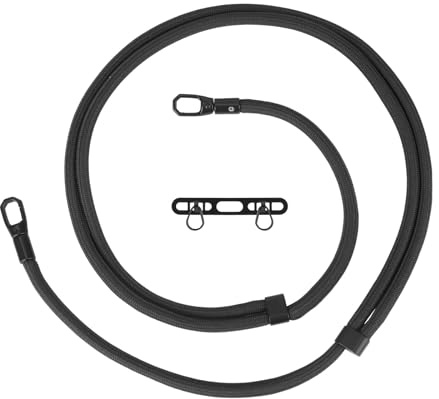 Gosknor Telefonrem, Universell Dubbelklämmad Telefonlanyard Tjock Rep Justerbar för de Flesta Smartphones Crossbody Rem med 2 Ringar för Män Kvinnor (Svart)