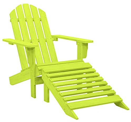 Myheimly Adirondack-Gartenstuhl mit Fußteil Massivholz Tanne Grün