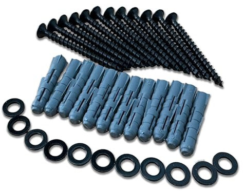 Schrauben Set in Schwarz für Akustikpaneele mit Dübel, Format: 4x50mm