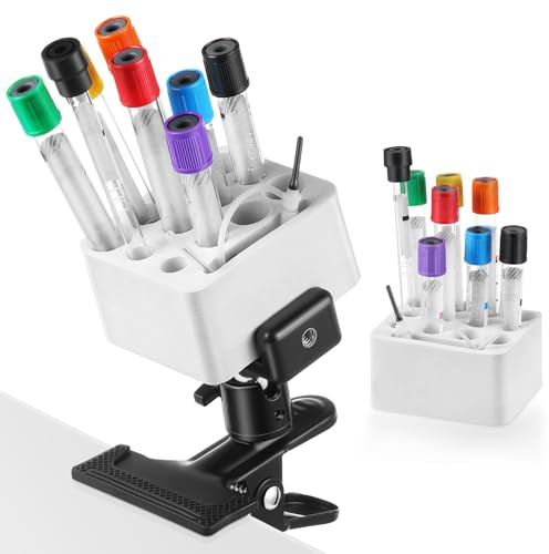 Chunful Supporto per tubi mobile con supporto a morsetto regolabile per provette di provetta kit forniture per ospedale, laboratorio scientifico, morsetti su braccioli di sedie, sedie a rotelle e