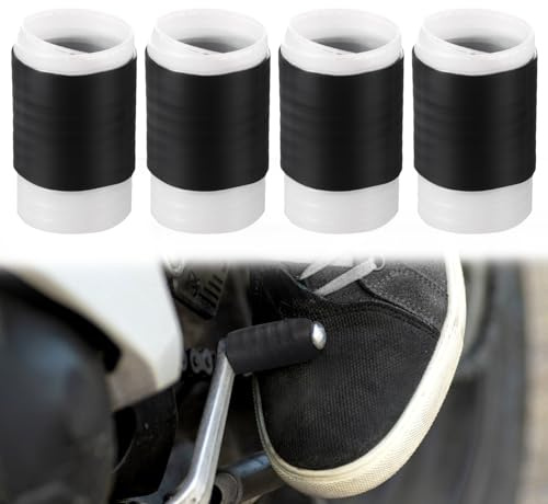 Sinbana 4pcs Motorcycle Shifter Shoe Protectors, Universal Retractable Plastic Gear Shift Covers for Boots & Shoes Motorbike Accessories for Men & Women (Black)