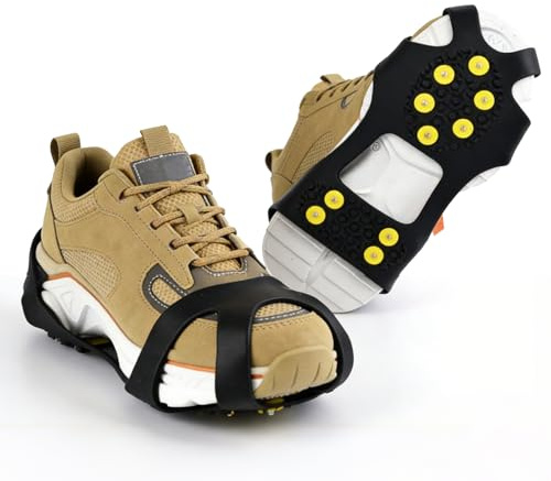 Universelle Spikes für Schuhe Winter, Schuhspikes Stiefel Anti-Rutsch-Eisgriffe Eisspikes zum Wandern, Angeln, Spazierengehen und Joggen Winterliche Outdoor AktivitäTen