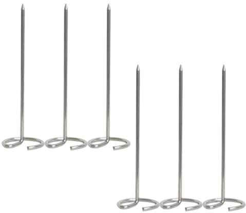 COHEALI Lot de 6 Brochettes en Acier Inoxydable Argentées Réutilisables pour Barbecue et Friteuse à Air, Pratiques et Simples D'utilisation pour Fruits et Fruits de Mer