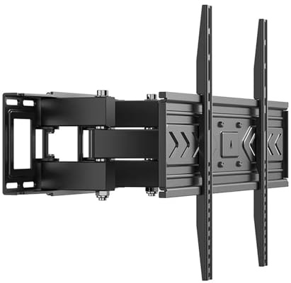 Full Motion TV Wall Mount Bracket, Extending Arm Articulating, Swivel, Tilt Fits 26-60 Inch Flat Curved TVs, VESA 400x400mm
