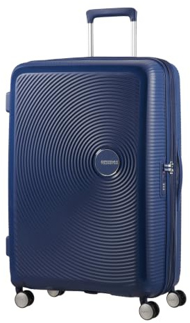 American Tourister Soundbox - Spinner L Erweiterbar Koffer, 77 cm, 97/110 L, Blau (Midnight Navy)