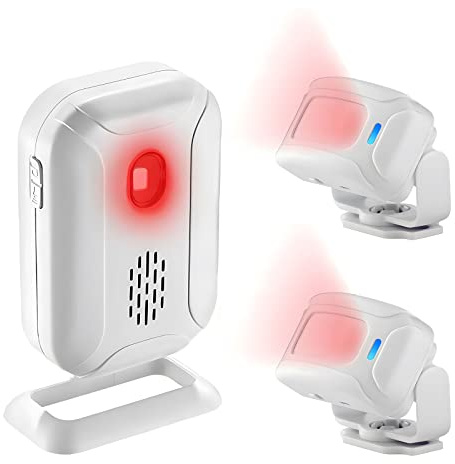 GREENCYCLE Motion Doorbell, Door Chime for Business Entry, Store Welcome Buzzer Monitor, Motion Detect Alarm, Caregiver Reminder for Elderly, Visitor Bell - 1 Receiver 2 Sensors