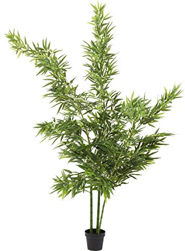 Kare Design Deko Pflanze Bamboo Tree 200cm, große Dekopflanze, Bambus Deko, Kunstpflanze, Grün mit Topf, XXL Pflanze Künstlich (H/B/T) 200x40x20cm