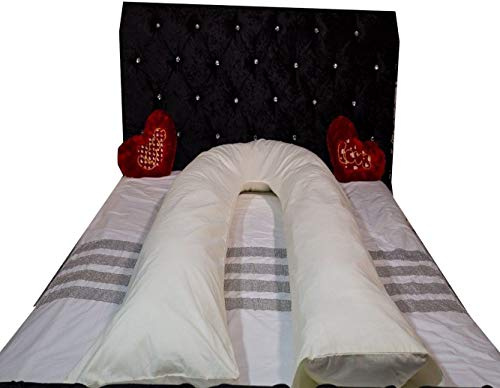 Ar linens 12ft Big U Shaped Pillowcase for Pregnancy Maternity Nursing Cream U Pillowcase Cover Only