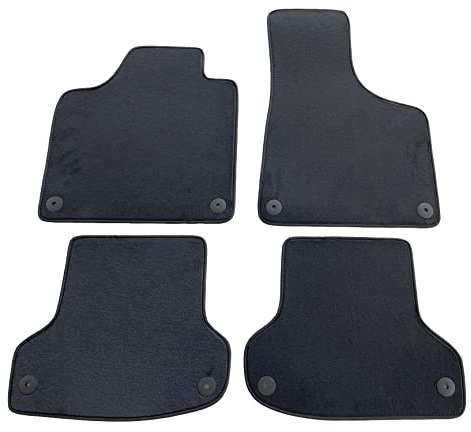 Fußmatten A3 8P und Sportback 8PA 2003-2012 Premium Velours dunkelgrau/anthrazit mit Grip-Borte, passgenau mit Ankerknöpfen, Schwarz