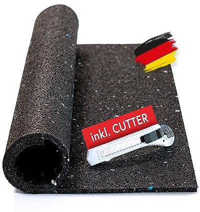 BAUHELD® Antivibrationsmatte Waschmaschine 60x60 x 0,6cm [1 Stück] - Robuste Antirutsch-Matte aus Gummigranulat [Made in Germany] - Für Waschtrockner, Subwoofer, Outdoor Teppiche, 3D-Drucker