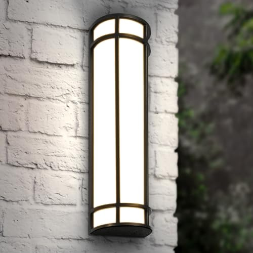 ASD LED 24 Half Cylinder Wall Light Fixture, Outdoor Patio Sconce | 3CCT, Stainless Steel, Waterproof, Energy Star, ETL Listed | 24W 1970LM 3000-5000K 100-277V | Exterior Lighting | Dark Bronze