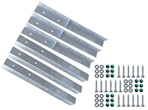 Gartenwelt Riegelsberger Winkelanker für Spielturm und Schaukel feuerverzinkt 500x45x45mm Erdanker Grundanker zum Einbetonieren 6 Stück (Set)