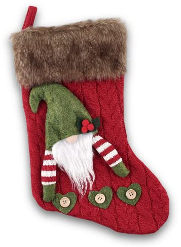 Weihnachtsstrumpf, Nikolausstiefel zum Befüllen, Nikolausstiefel Befüllen, Nikolausstrumpf Groß, 40cm Weihnachten Strumpf mit Weihnachtsmann, Weihnachtsstrumpf Deko für Wand, Kamin, Weihnachtsbaum