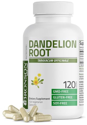 Bronson Dandelion Extract High Potency Supplement, Supports Overall Good Health & Well-Being, Traditional Diuretic Herb - Non-GMO, 120 Vegetarian Capsules