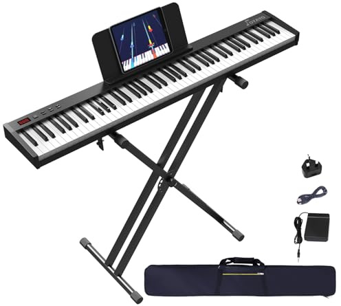 OYAYO 88-Key Digital Piano, Full Size Semi-Weighted Keys, Portable Keyboard Bundle with Double X Stand, Carry Bag & Accessories, Touch-Sensitive Piano for Beginners, Students & Musicians