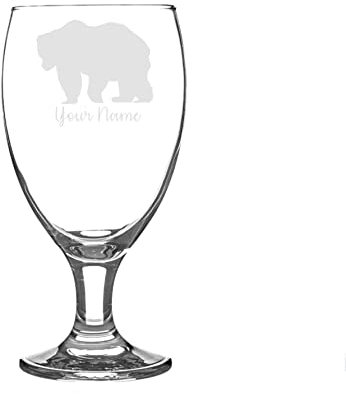 Personalised Bear Engraved Craft Beer Snifter Glass Animal Gift for Him for Her