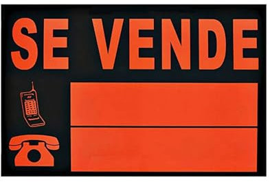SUPER MUNDO SM - Cartel Se Vende 35x50 cm ideal Inmobiliaria Cartel Vende Resistente de PVC Reflectante Señal Se Vende para lugares públicos y exteriores Colores (35x50 cm)