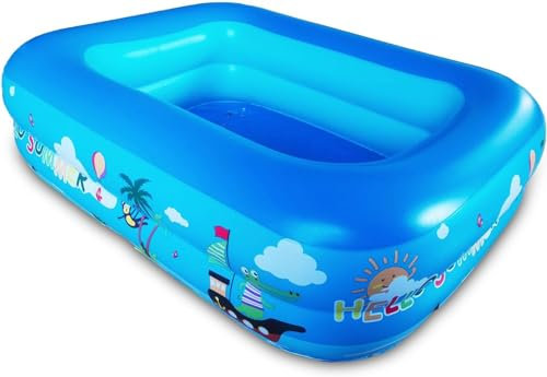 Piscine Gonflable Carré pour Enfant - Pataugeoire d'eau pour Intérieur et Extérieur