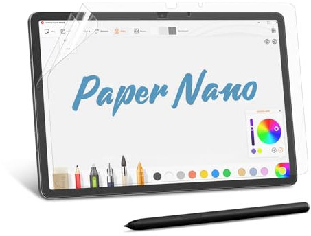 MOBDIK 2 Stück Papier Schutzfolie für Samsung Galaxy Tab S10 Lite / S10 FE / S9 FE (10.9 Zoll) & Tab S11 / S9 / S8 / S7 (11 Zoll), Zeichnen Wie auf Papier, Blendfreiem, mit Easy Installation Kit