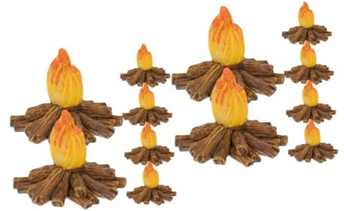 SEWACC 12 STK Harz Feuer Mini-Camping Miniaturgarten Mini-Kamin Kinder Spielzeug hühner Spielzeug Mini-Spielzeug loderndes Spielzeug Landschaftsgestaltung falsches Feuer Mikro-Fake-Feuer