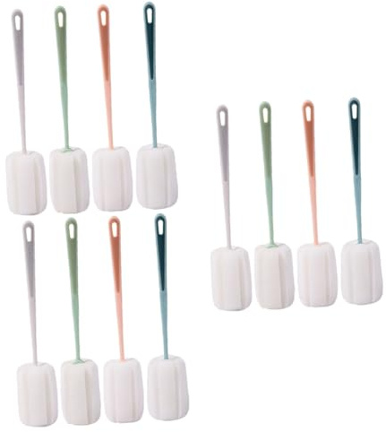 Zerodeko 12 Pcs Long Manche Éponge Tasse Brosse Brosse De Nettoyage Bouteille Nettoyant Bouteille De Nettoyage Éponge Tasse Éponge Propre Sèche Nettoyant