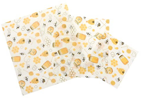 Beavorty 3pcs Beeswax Food Wraps Reusable Kitchen Food Wraps for Fresh Storage for Sandwiches Fruits Vegetables and Snacks Natural Beeswax Cloths