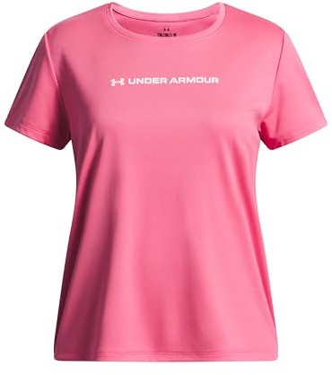 Under Armour Tech Logo Graphique Manches Courtes Filles, T-Shirt Fille pour Le Sport, T-Shirt imprimé Respirant et au séchage Rapide, Super Pink/White, YLG, Super Pink/White, YMD