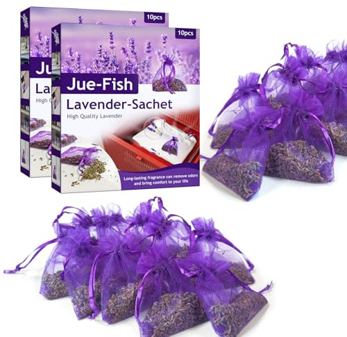 LUHOCIY 20 Stück Lavendelsäckchen Gegen Motten, Lavendel Getrocknet, Säckchen für Lavendel, für Frische Luft, um Eine Atmosphäre zu Schaffen, Geeignet für Auto Haushalt Kleiderschrank Schuhschrank