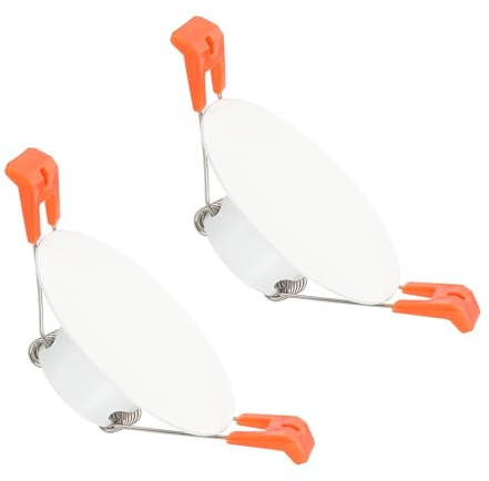 PATIKIL Placa de Cubierta de Techo Metálica de 1.2, 2 Pcs Moldura de Luz Empotrada Montaje en Pared Tapa de Orificio de Downlight Adecuado para Aberturas Redondas de 1.4-2.2, Blanco Mate
