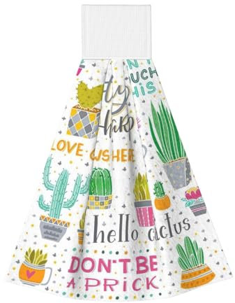 Succulent Cactus Coral Velvet Hand Wipes â€“ Hanging Cleaning Cloths for Kitchen, Bathroom, Car, Camping â€“ Absorbent Dish Cloths