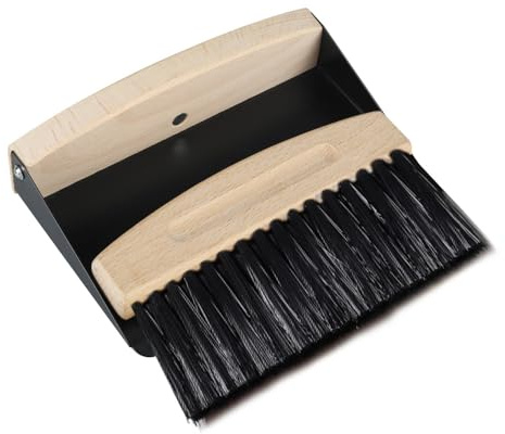 Set di Paletta e Scopa, Mini Spazzola e Palette in Legno da Tavolo, Scopino per Spazzare e Pulire Ripiani dei Tavoli