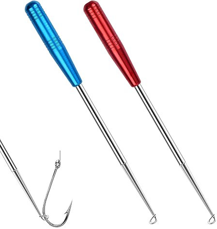 2 Stück Angelhaken Entferner, Edelstahl Tragbarer Angelhaken Entferner Aushaken, Edelstahl Angeln Aushaken Disgorger, Haken Entferner Angeln, mit Aufbewahrungsrohr