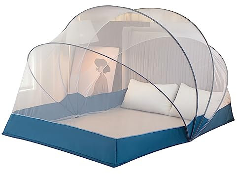 Moskitonetzzelt, faltbares tragbares Moskitonetz, Netzboden, Outdoor-Moskitonetz, bodenlose Schlafnetze, Keine Installation erforderlich, atmungsaktiv (Marineblau, 120 x 190 cm)