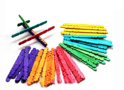JOINPAYA 100 Stücke Holzstäbchen Zum Basteln Bunte Stäbchen Für Junge Mädchen Holzstäbchen Zum Selbermachen Für Eiscreme Modellbau Und Collagen