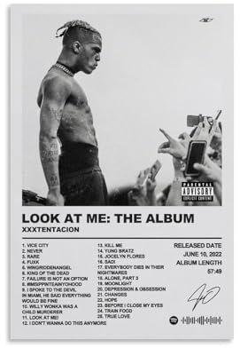 Hotoice Xxxtentacion, Poster con album musicale rapper, vintage, retrò, autografato, poster per stanza, decorazione artistica da parete per camera da letto, 30 x 45 cm