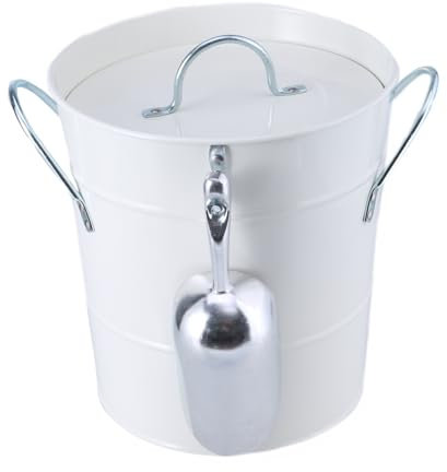 Double Handle Metal Wine Bucket Beverage Tub Ice Bucket with Shovel and Lid for Parities Gatherings