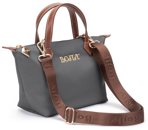 BOJLY Damaxelväska | vattenavvisande crossbodyväska med justerbar rem | lätt och avslappnad axelväska för vardagen | modern design grå, svart, Mittelgroße