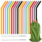 ZYNERY 18 Pezzi Cannuccia Riutilizzabile Silicone Colorate Cannuccia Silicone Bambini Adulto con 2 Spazzole 1 Borsa Portaoggetti 22cm Reusable Straw Ecologico Senza BPA per Frullati, Caffè Caldo