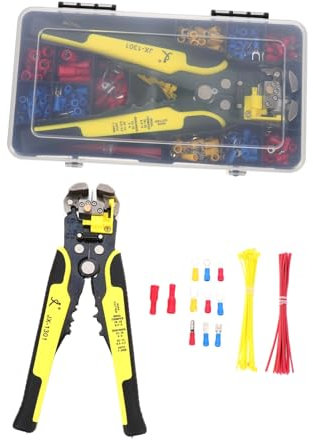 NUOBESTY Kit Pinze Per Terminali Isolati Cricchetto Per Pinze Per Crimpatura Terminali Filo Utensile Per Crimpatura Una Mano Manuale Ad Alta Resistenza Design Ergonomico Impugnatura