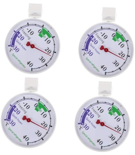 Holibanna 4 Piezas termómetro para nevera indicador congelador marcar termostato del refrigerador monitor de temperatura del refrigerador el plastico