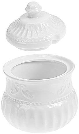 Mikinona Barattolo in Rilievo in Ceramica Coperchio, Zuccheriera e Caffettiera Per Conservazione Tè e Caramelle, Multifunzione Per Cucina e Uso Quotidiano, Facile Da Pulire, Decorazione Elegante
