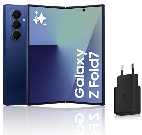 Samsung Galaxy Z Fold7, Smartphone Android 5G avec Galaxy AI, 256 Go, Chargeur Secteur Rapide 25W Inclus, Smartphone déverrouillé, Bleu Nuit, Version FR