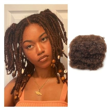 zhongqunli Tressage de Cheveux Humains, Extensions de Cheveux Humains Bruns en Vrac for tressage et Crochet(8inch)