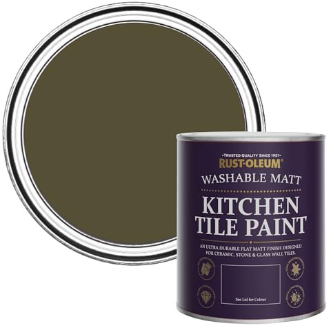 Rust-Oleum Water-Resistant Kitchen Tile Paint in Matt Finish - Greencroft 750ml