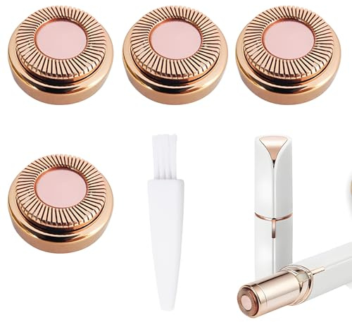 4PCS Hair Remover Replacement Heads for Gen 1 Finishing Touch Flawless | Rose Gold Facial Hair Remover Replacement Heads Facial Removal Tool for Women with Cleaning Brush